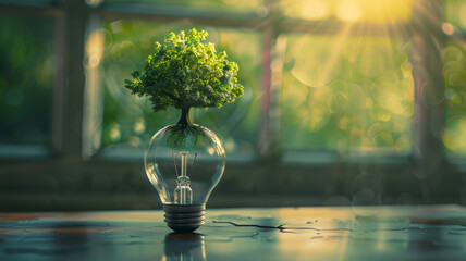 Tree Growing Inside Light Bulb
