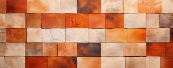 Orange marble tile tile colors stone look, in the style of mosaic pop art
