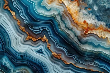 Peel and stick wall murals Crystals Variegated Agate structure. Macro rock mineral. Generate Ai