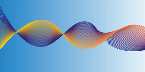 Abstract smooth color wave vector set on transparent background.