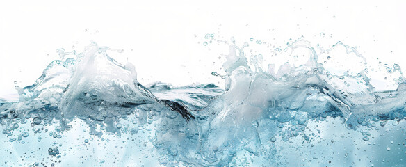 Water, blue water surface with wave isolated on a white background. Sea water surface cut out - obrazy, fototapety, plakaty