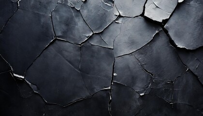 cracked black concrete wall gloomy cement texture background - obrazy, fototapety, plakaty