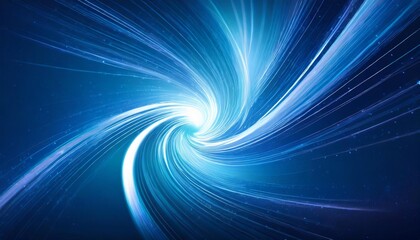 Fototapeta na wymiar abstract swirl of light in blue space generic technology and science background illustration