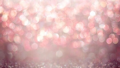 pale pink glittering christmas lights blurred abstract background