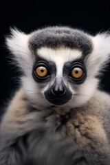 Naklejka premium A minimalistic cute lemur with a funny face AI generated illustration