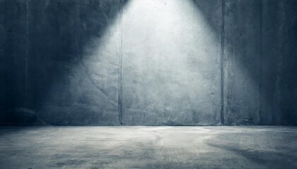 abstract empty modern concrete room with soft overhead lighting and a rugged cement floor this industrial interior serves as a versatile background template depicted in a