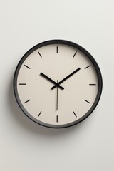 Clean presentation of a modern wall clock against a neutral background  AI generated illustration