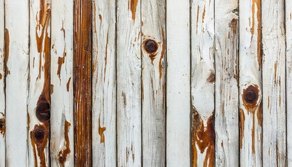 white painted wood texture seamless rusty grunge background scratched white paint on planks of wood wall