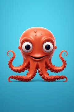 Funny octopus depicted in a minimalistic way AI generated illustration