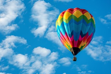 Obraz premium Colorful Air balloon flying. Adventure mountain scenic. Generate Ai