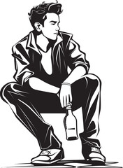 Absinthe Absorption Vector Logo Inspiration Ale Enlightenment Emblematic Drinker Icon