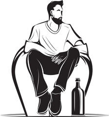 Bourbon Balance Symbolic Alcohol Emblem Reflections in Rye Iconic Sitting Figure