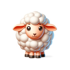 Cute sheep 3D animal.
