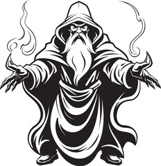 Sorcerers Plunder Emblematic Adamantine Icon Mercenary Mania Vector Logo of Avarice