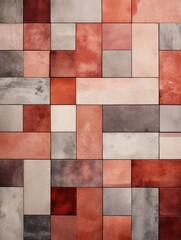 Red marble tile tile colors stone look, in the style of mosaic pop art