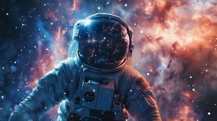 At the boundaries of known space, a cosmic anomaly unveils hidden dimensions teeming with alternate realities An astronaut gazes into the unknown abyss 3D render, Backlights, - obrazy, fototapety, plakaty