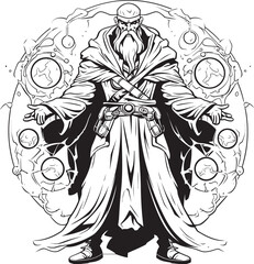 Greeds Abundance Iconic Sorcerer Vector Logo Adamantine Alchemy Emblem of Avarice Sorcerer