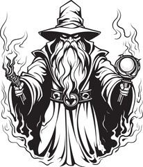 Avaricious Alchemy Vector Emblem of Sorcery Mercenarys Treasure Iconic Logo of Avarice