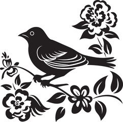 Blossom Brilliance Aesthetic Pigeon Logo Ethereal Feathers Vector Icon of Floral Pigeon