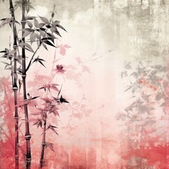 rose bamboo background with grungy texture