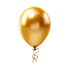 gold balloon isolated on white/ transparent background