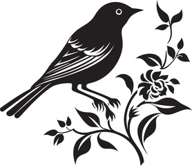 Fototapeta premium Winged Blossom Vector Emblem of Floral Pigeon Petal Purity Aesthetic Pigeon Logo Design