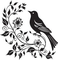 Graceful Wings Aesthetic Pigeon Logo Design Petal Perfection Vector Icon of Floral Pigeon
