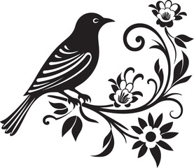 Natures Delight Vector Logo of Floral Pigeon Floral Flourish Aesthetic Pigeon Symbol Design