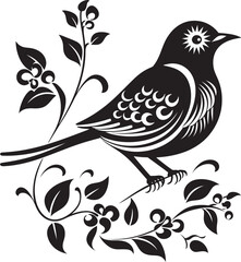 Petal Path Vector Icon of Floral Pigeon Serene Skies Aesthetic Pigeon Emblem