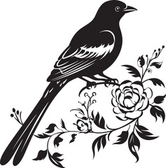 Naklejka premium Petal Plumage Vector Floral Pigeon Design Icon Serene Soaring Aesthetic Pigeon Emblem Design