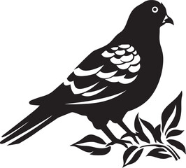 Blooming Aviary Aesthetic Floral Pigeon Emblem Winged Whisper Vector Logo of Floral Pigeon
