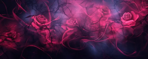 Foto auf gebürstetem Alu-Dibond Fraktale Wellen Rose ghost web background image