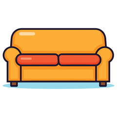 bead sofa and light vector illustration