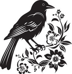 Serene Wings Aesthetic Floral Pigeon Emblem Petal Plumage Vector Logo of a Floral Pigeon