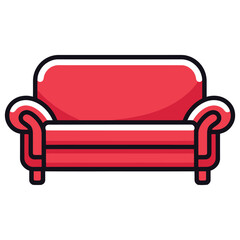 bead sofa and light vector illustration