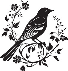 Natures Wings Vector Logo of Floral Pigeon Winged Whispers Aesthetic Floral Pigeon Symbol