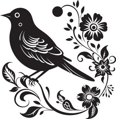Natures Wings Vector Logo of Pigeon Winged Whispers Aesthetic Floral Pigeon Symbol
