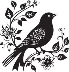 Serene Soaring Vector Pigeon Emblem Blooming Beauty Aesthetic Floral Pigeon Logo Design