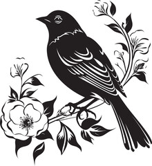 Blooming Aviary Vector Icon of Floral Pigeon Petal Perfection Aesthetic Pigeon Emblem Design