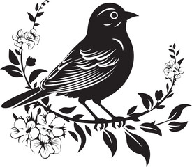 Blossom Harmony Aesthetic Pigeon Logo Design Floral Fantasia Vector Icon of Aesthetic Pigeon