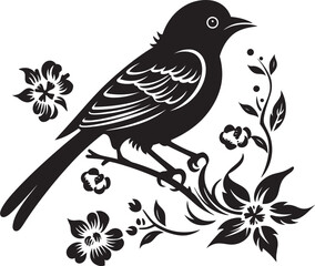 Fototapeta premium Graceful Blooms Vector Emblem of Floral Pigeon Blossom Brilliance Aesthetic Pigeon Logo