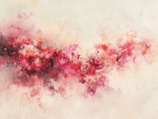 Obraz premium A painting featuring pink flowers against a clean white background, showcasing the delicate beauty of the blossoms