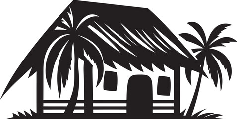 Ethnic Homestead Iconic Straw Hut Symbol Savanna Serenade Vector Logo of Thatched Hut