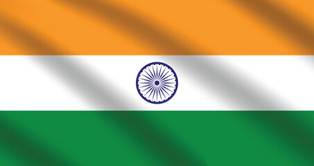 Obraz premium Flat Illustration of the India national flag. India flag design. India wave flag. 