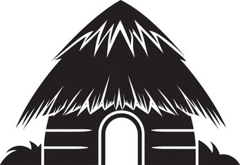 Rustic Refuge Iconic African Hut Symbol Grassland Gateway Vector Icon of Straw Roof Hut