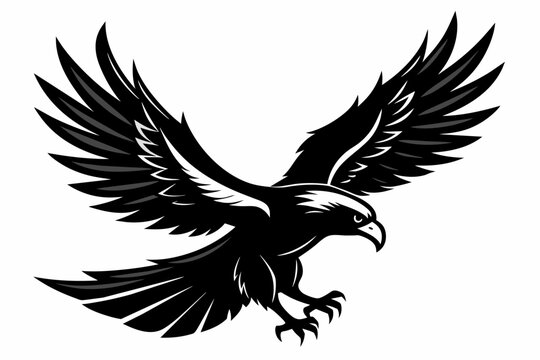 recommend clip art: eagle in flight black silhouette logo