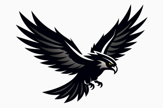 eagle in flight black silhouette logo