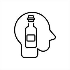 Alcoholism icon editable stock vector stock