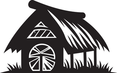 Rustic Haven Emblematic Straw Roof Hut Design Indigenous Refuge Vector Icon of African Thatched Hut