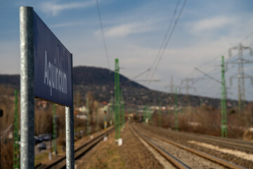 Budapest, Hungary - February 10, 2024: Aquincum train station.